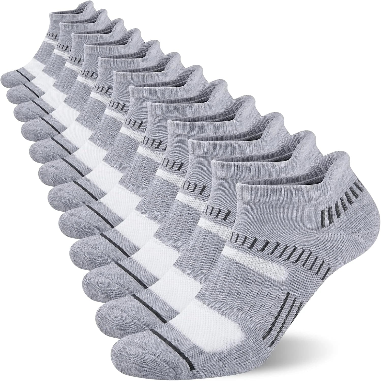Ankle Socks Athletic Cushioned Breathable Low Cut Tab with Arch Support - 6
