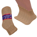 12 Pairs Men's Circulatory Health Diabetic Ankle Quarter Socks Khaki