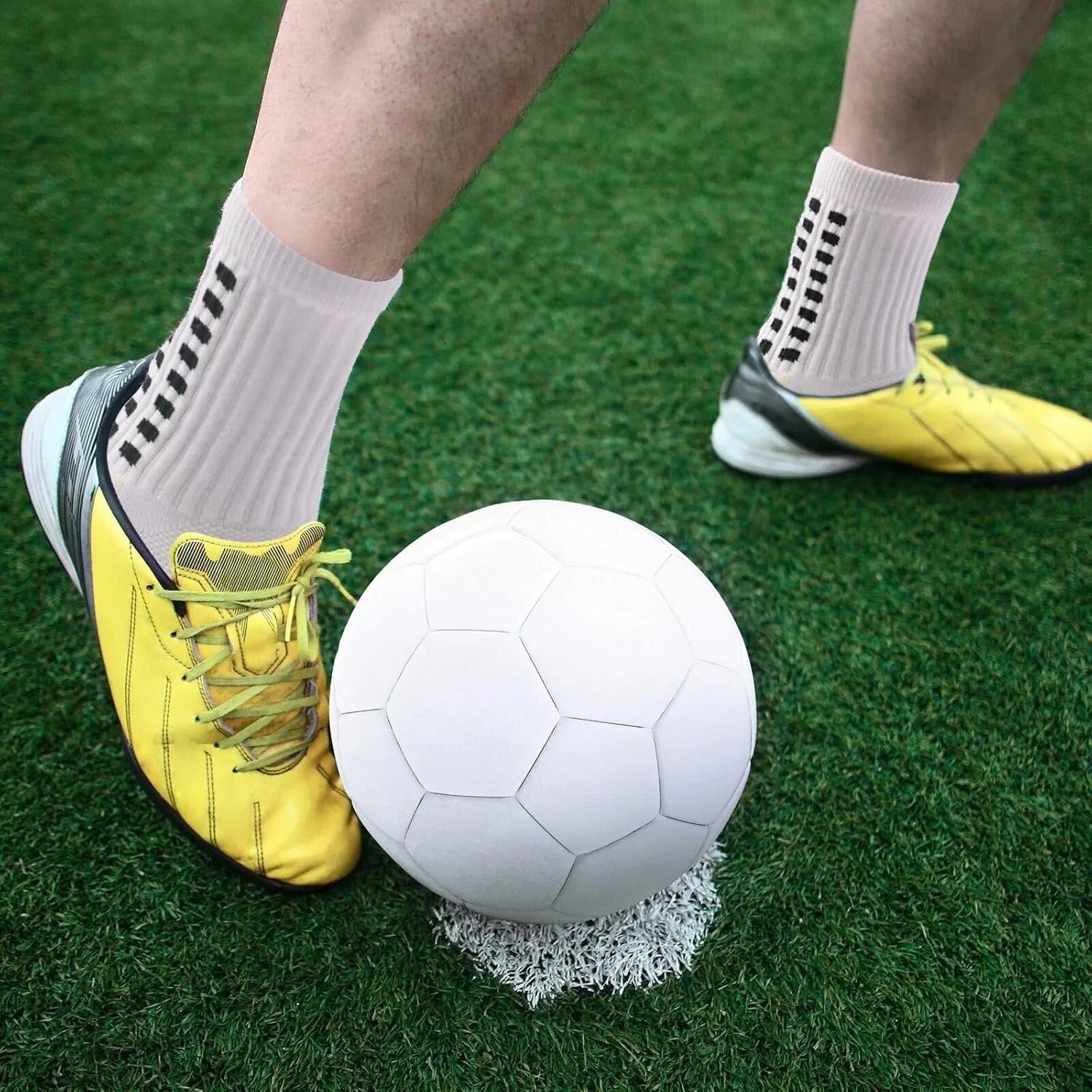 4 Pairs Mens Grip Soccer Socks Non Slip Grippy Women Socks for Football Basketba